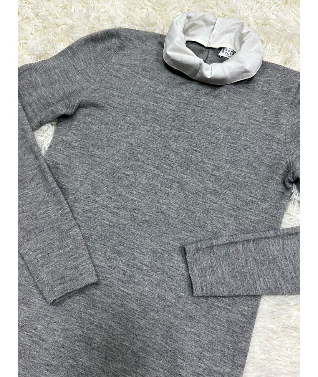 BRUNELLO CUCINELLI Серый кашемировый джемпер / свитер, фото 2