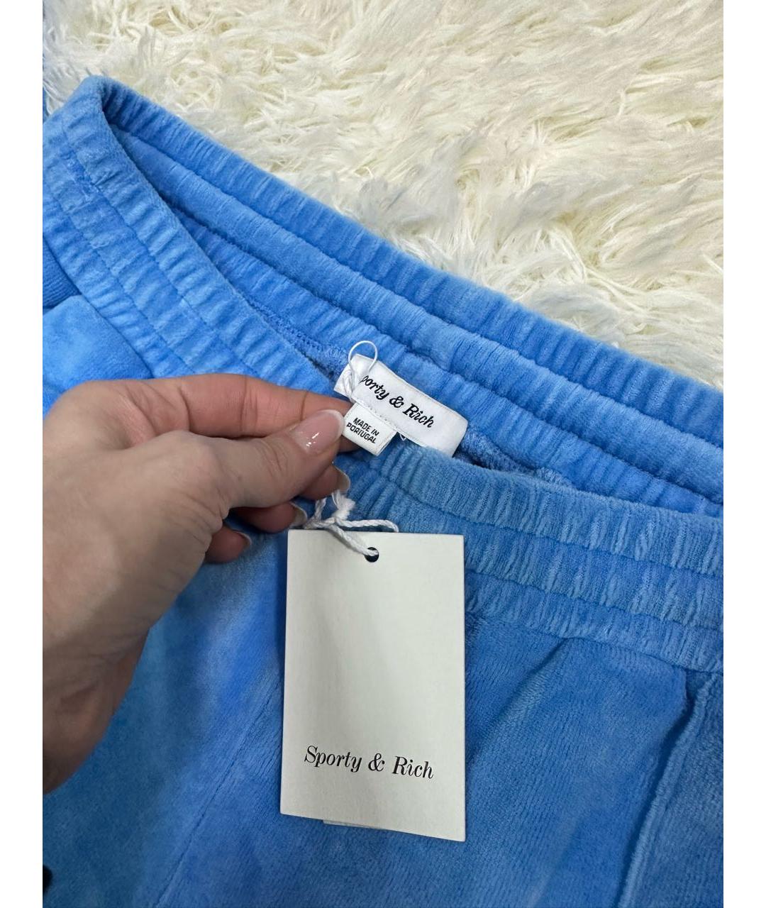 SPORTY AND RICH Синий хлопковый костюм с брюками, фото 4