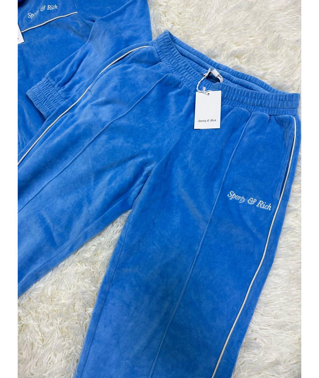 SPORTY AND RICH Синий хлопковый костюм с брюками, фото 5