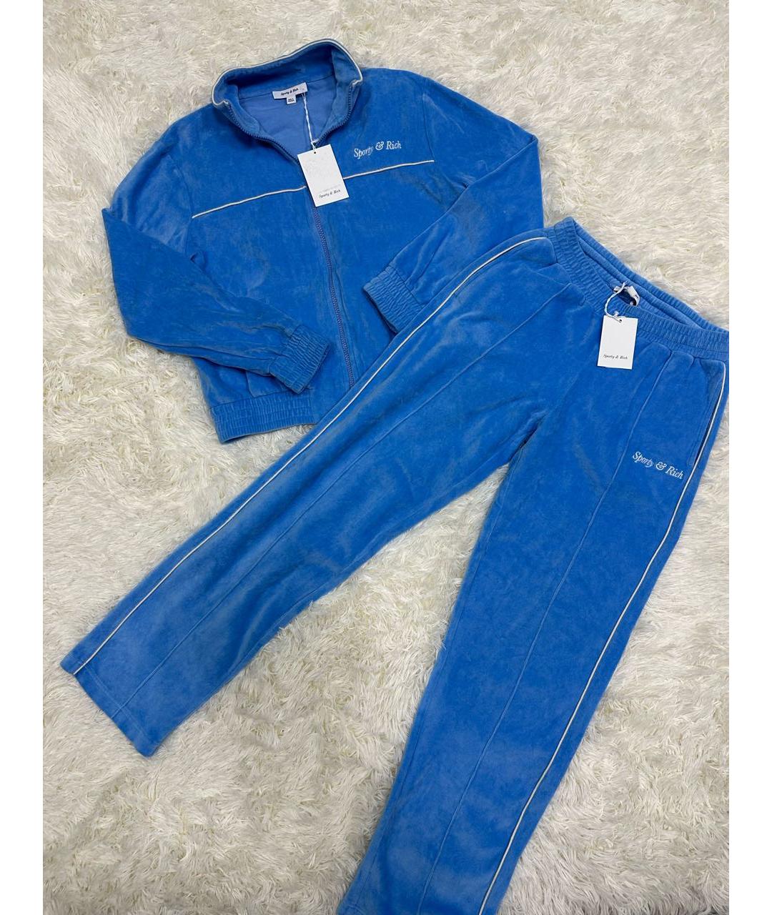 SPORTY AND RICH Синий хлопковый костюм с брюками, фото 6