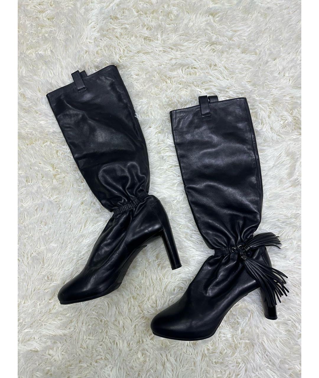 CELINE Черные кожаные сапоги, фото 5