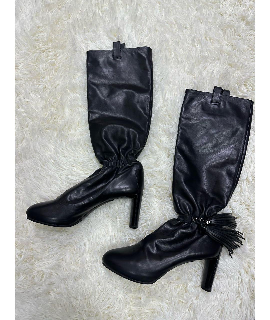 CELINE Черные кожаные сапоги, фото 6