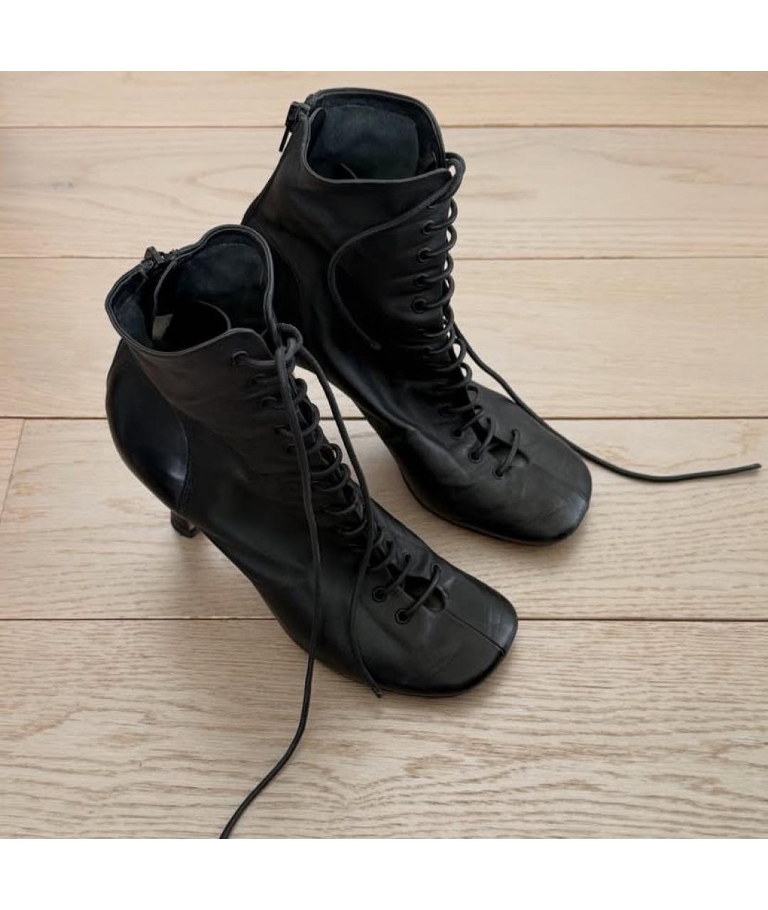 CELINE Черные кожаные ботильоны, фото 3