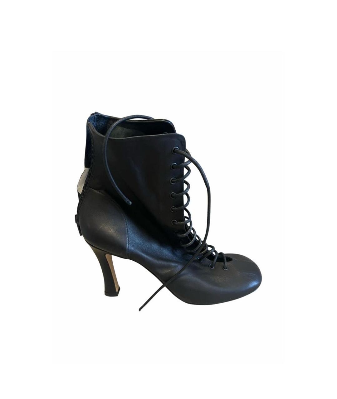 CELINE Черные кожаные ботильоны, фото 1