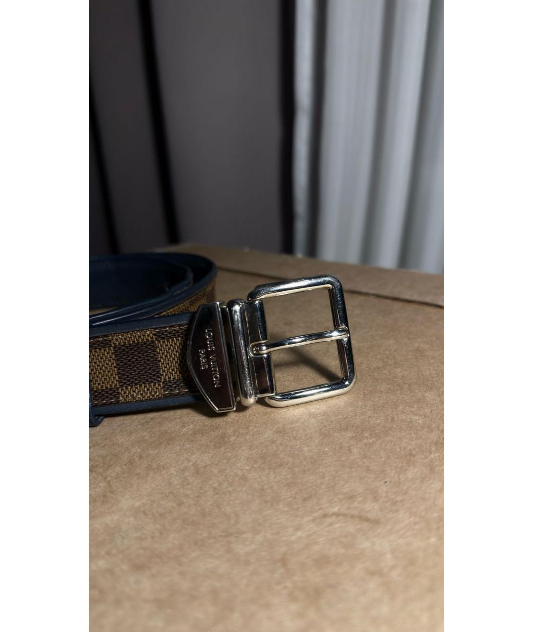 LOUIS VUITTON Коричневый кожаный ремень, фото 4