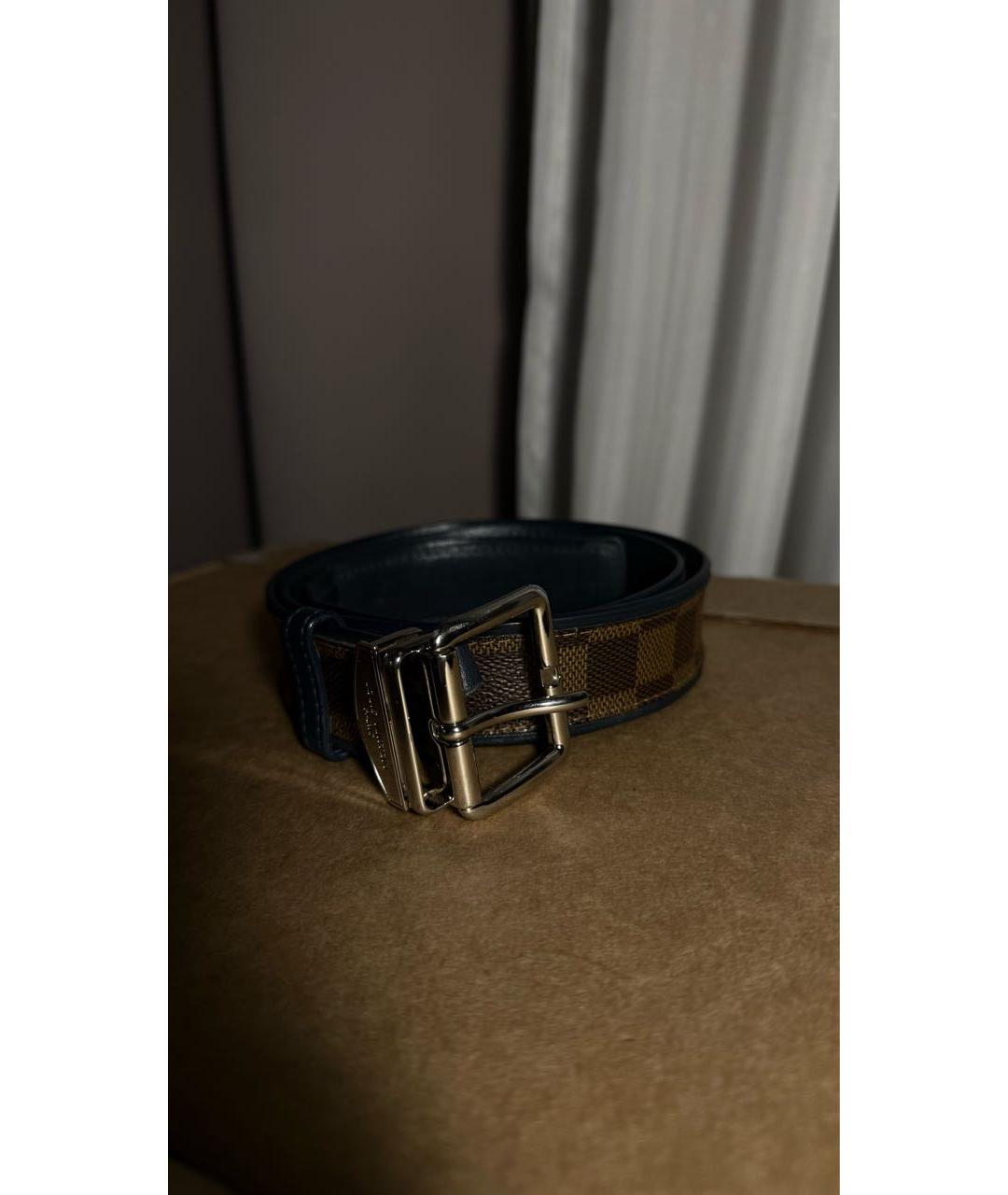 LOUIS VUITTON Коричневый кожаный ремень, фото 5