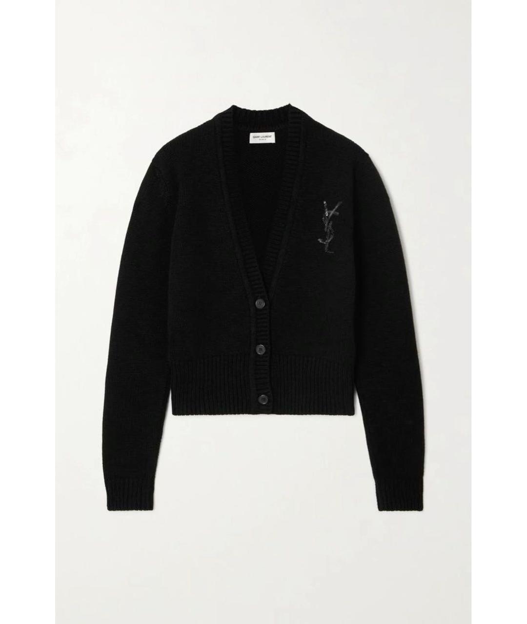 SAINT LAURENT Черный кашемировый кардиган, фото 7