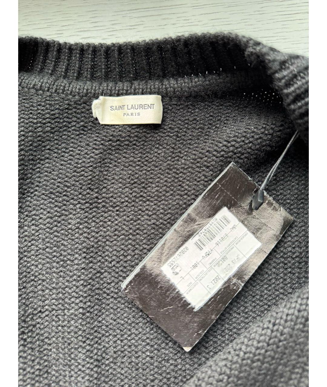 SAINT LAURENT Черный кашемировый кардиган, фото 6