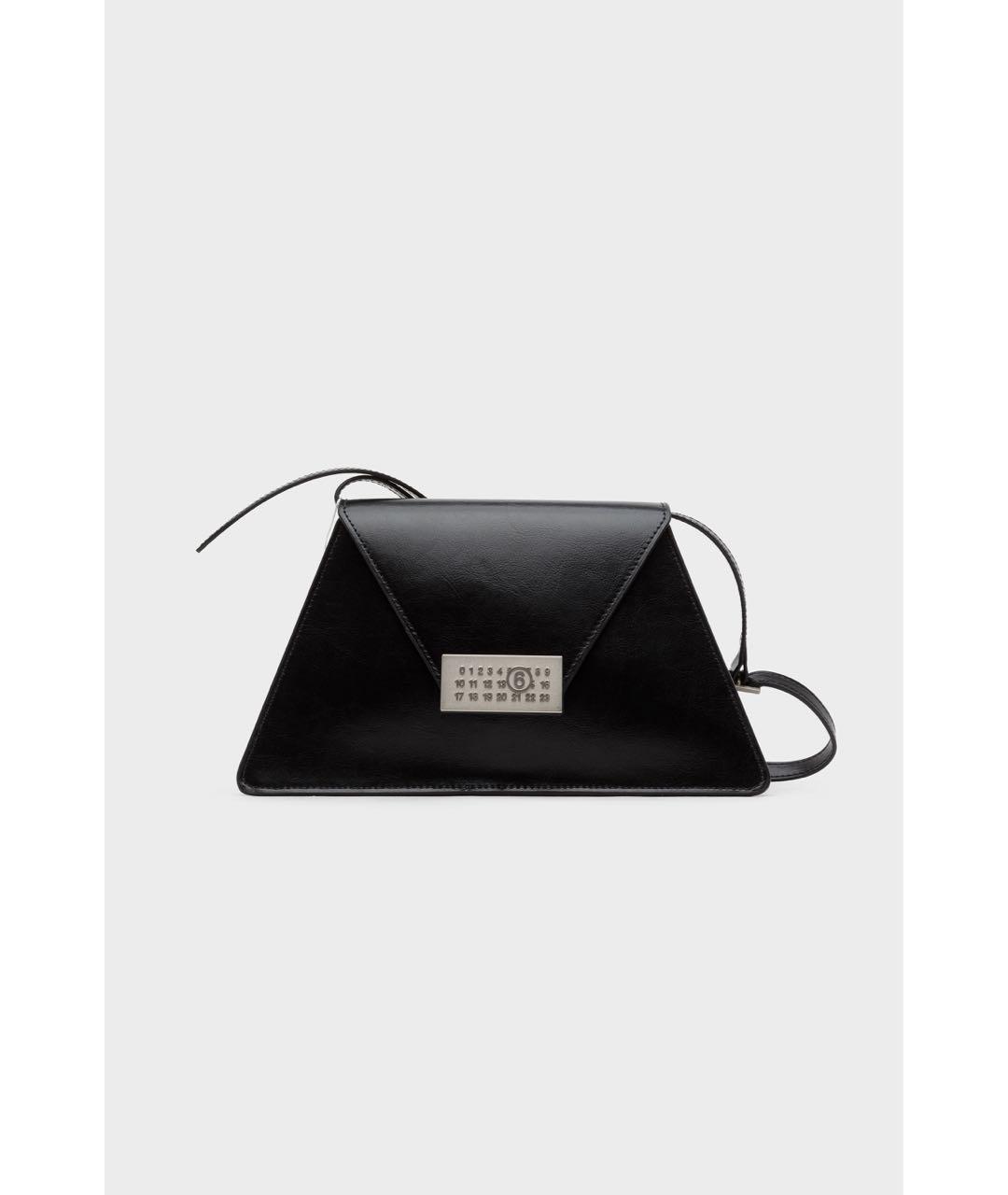 MM6 MAISON MARGIELA Черная кожаная сумка через плечо, фото 3