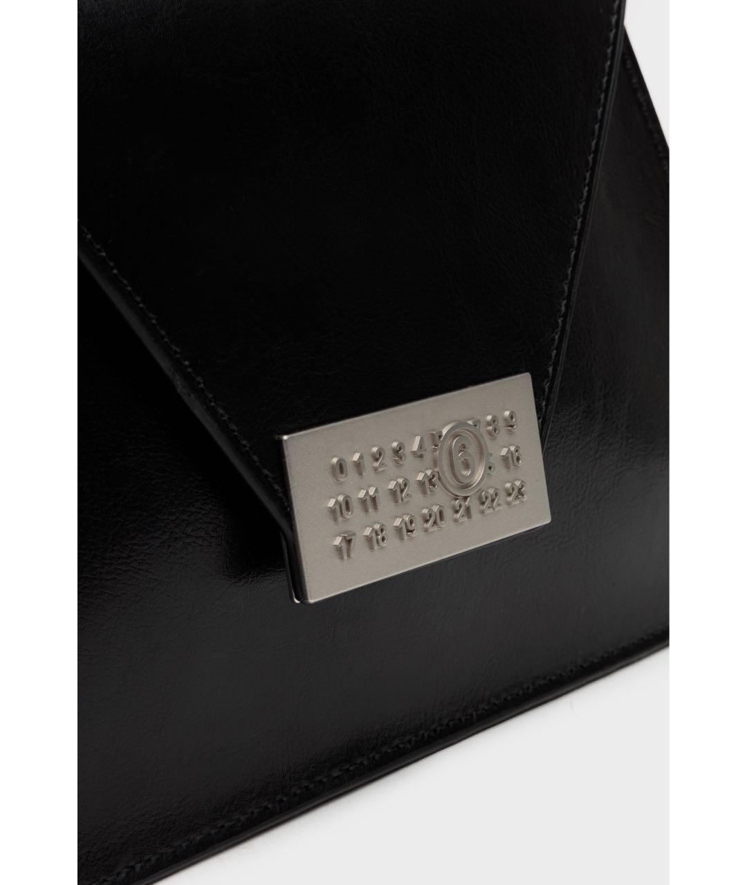 MM6 MAISON MARGIELA Черная кожаная сумка через плечо, фото 6