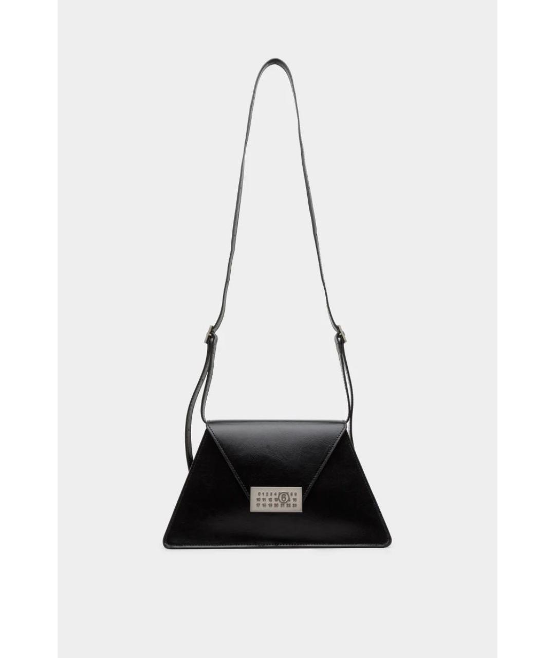 MM6 MAISON MARGIELA Черная кожаная сумка через плечо, фото 8