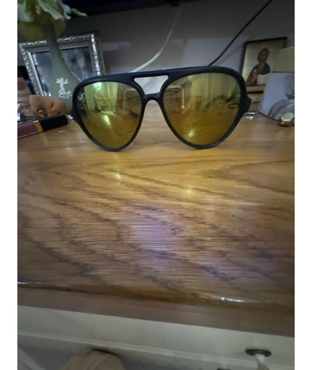 RAY BAN Черные пластиковые солнцезащитные очки, фото 2