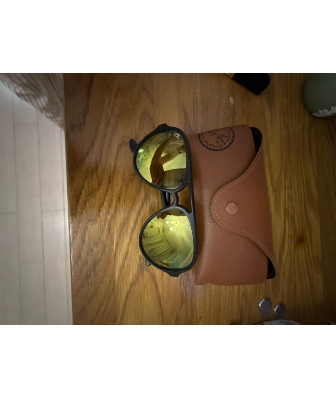 RAY BAN Черные пластиковые солнцезащитные очки, фото 5