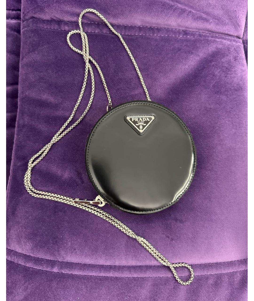 PRADA Черная сумка через плечо из лакированной кожи, фото 5