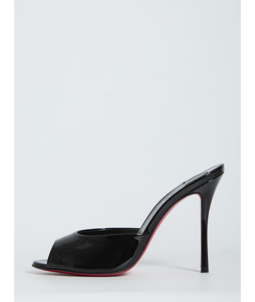 CHRISTIAN LOUBOUTIN Черные мюли из лакированной кожи, фото 4