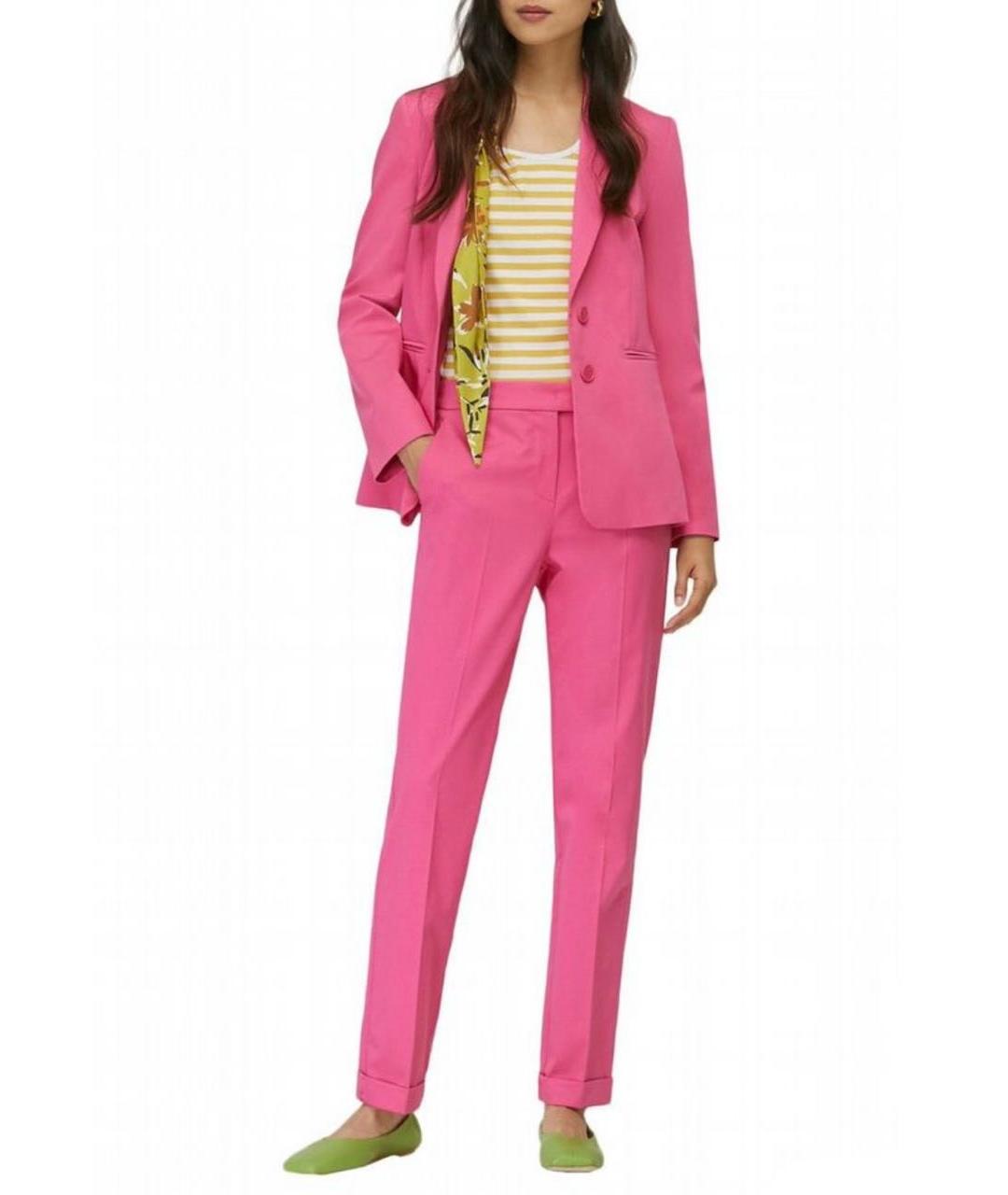 MAX&CO Розовые хлопковые прямые брюки, фото 7