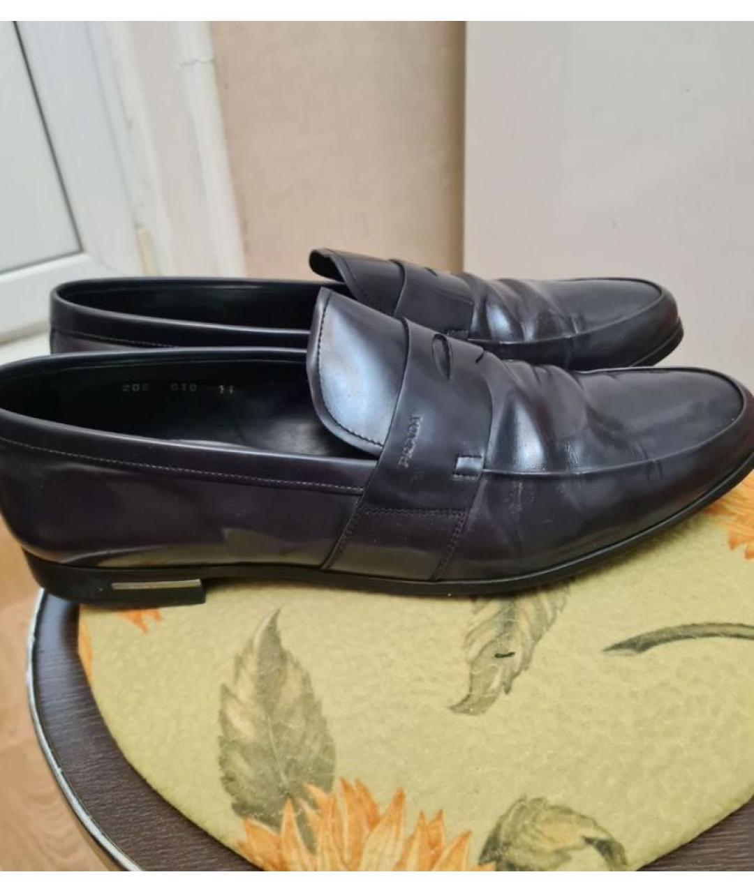 PRADA Черные кожаные лоферы, фото 2