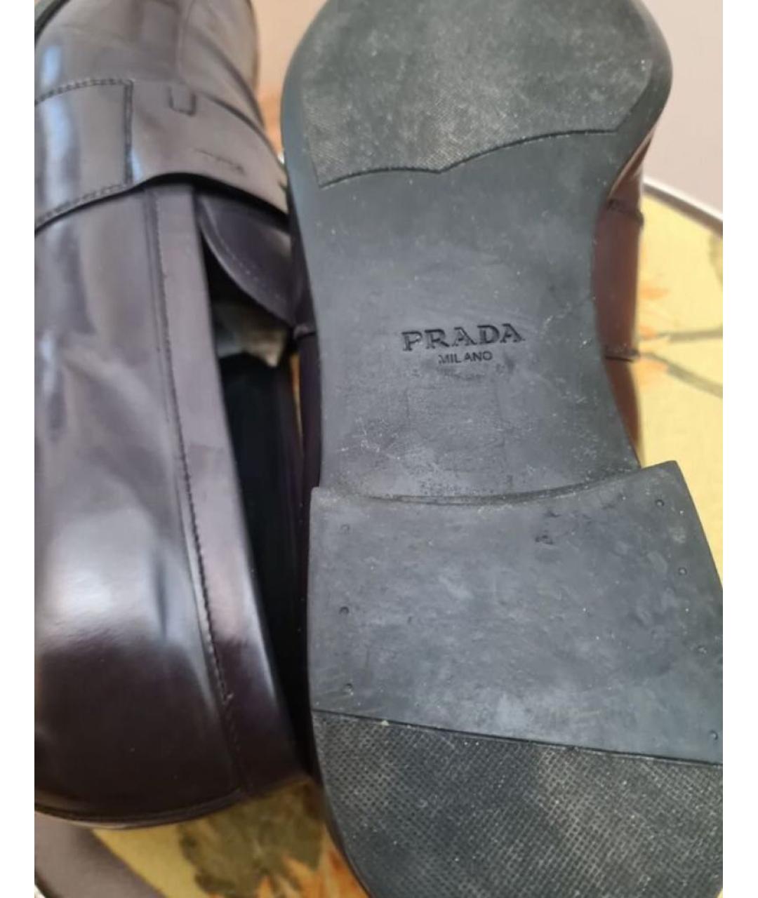 PRADA Черные кожаные лоферы, фото 5