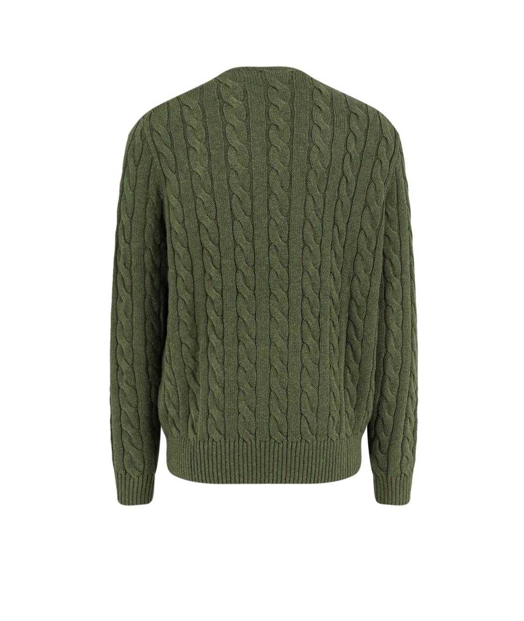 POLO RALPH LAUREN Зеленый хлопковый джемпер / свитер, фото 2