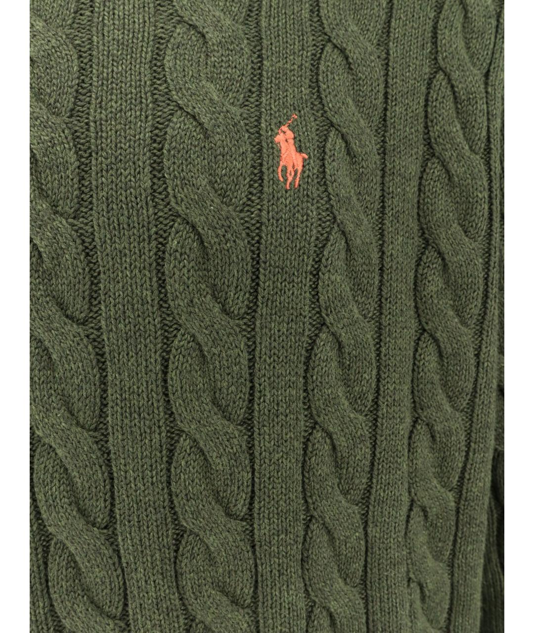 POLO RALPH LAUREN Зеленый хлопковый джемпер / свитер, фото 3