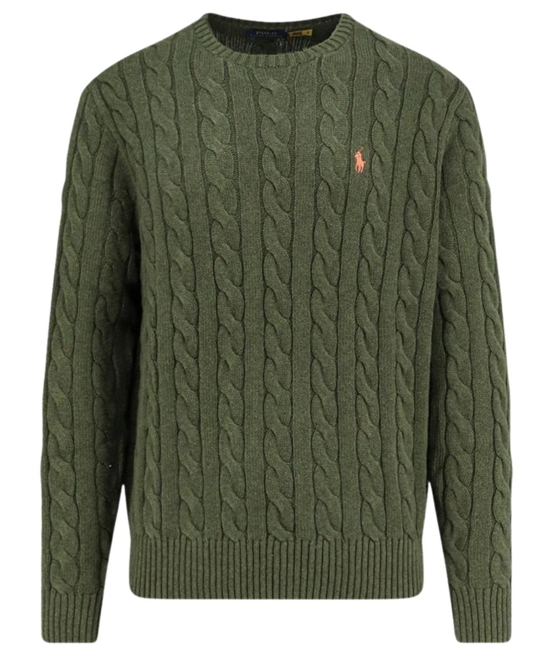 POLO RALPH LAUREN Зеленый хлопковый джемпер / свитер, фото 1