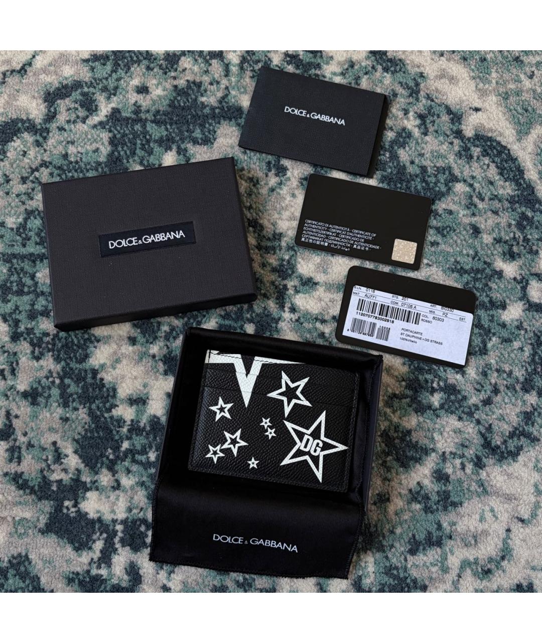 DOLCE&GABBANA Черный кожаный кардхолдер, фото 2