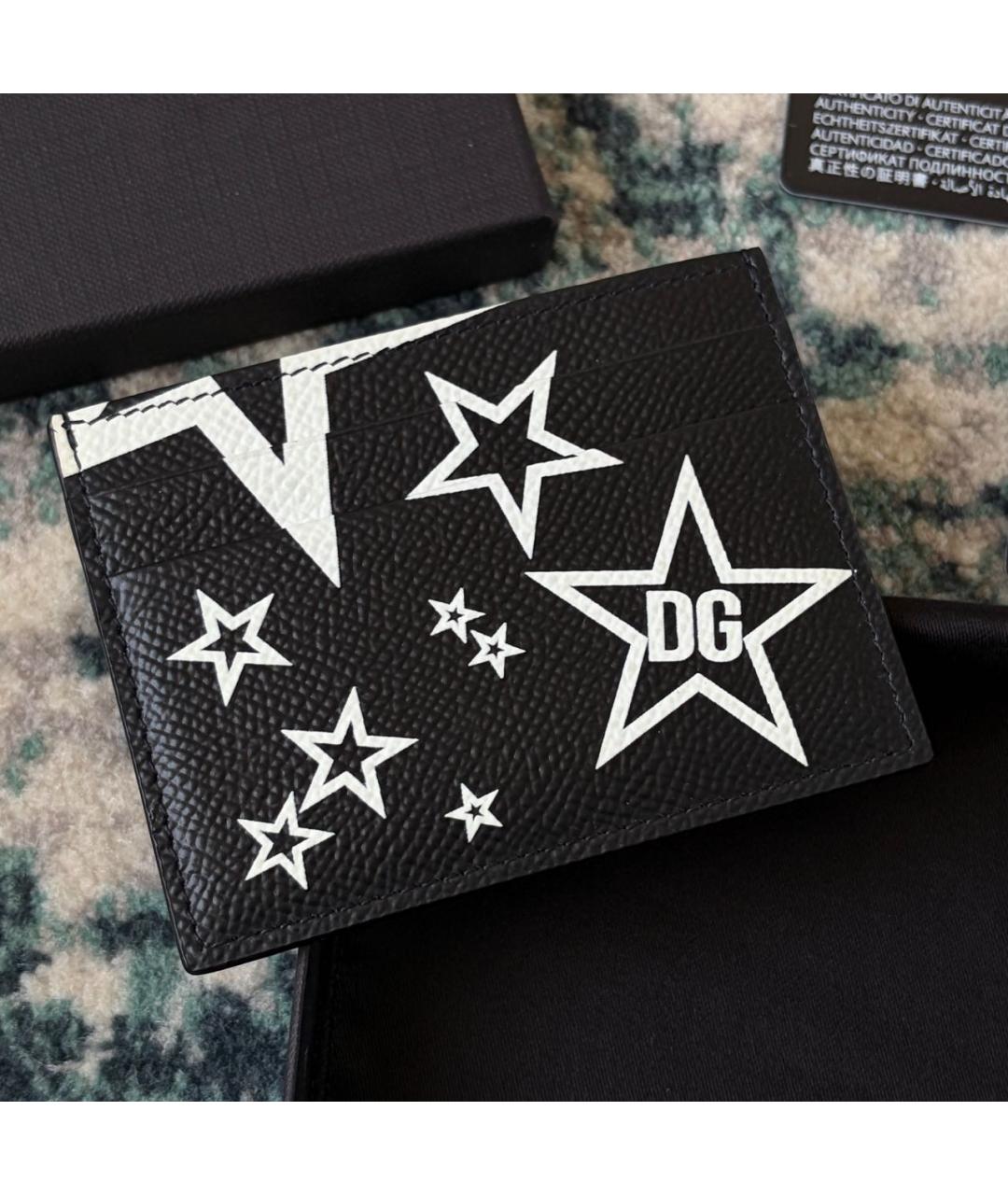 DOLCE&GABBANA Черный кожаный кардхолдер, фото 3