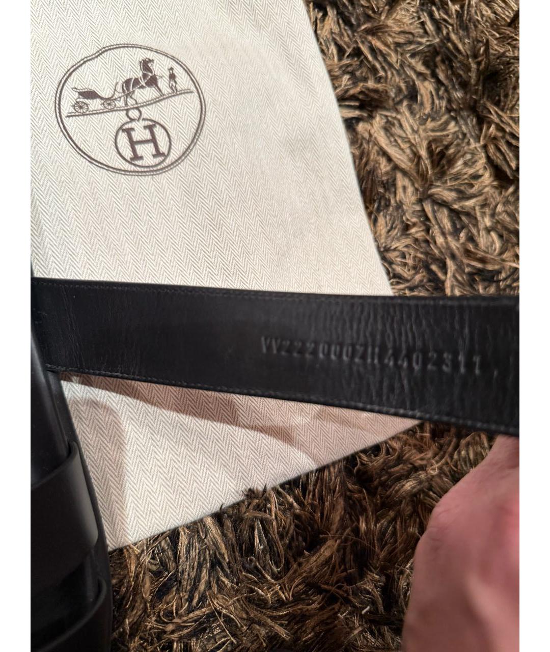 HERMES Черные кожаные сандалии, фото 5