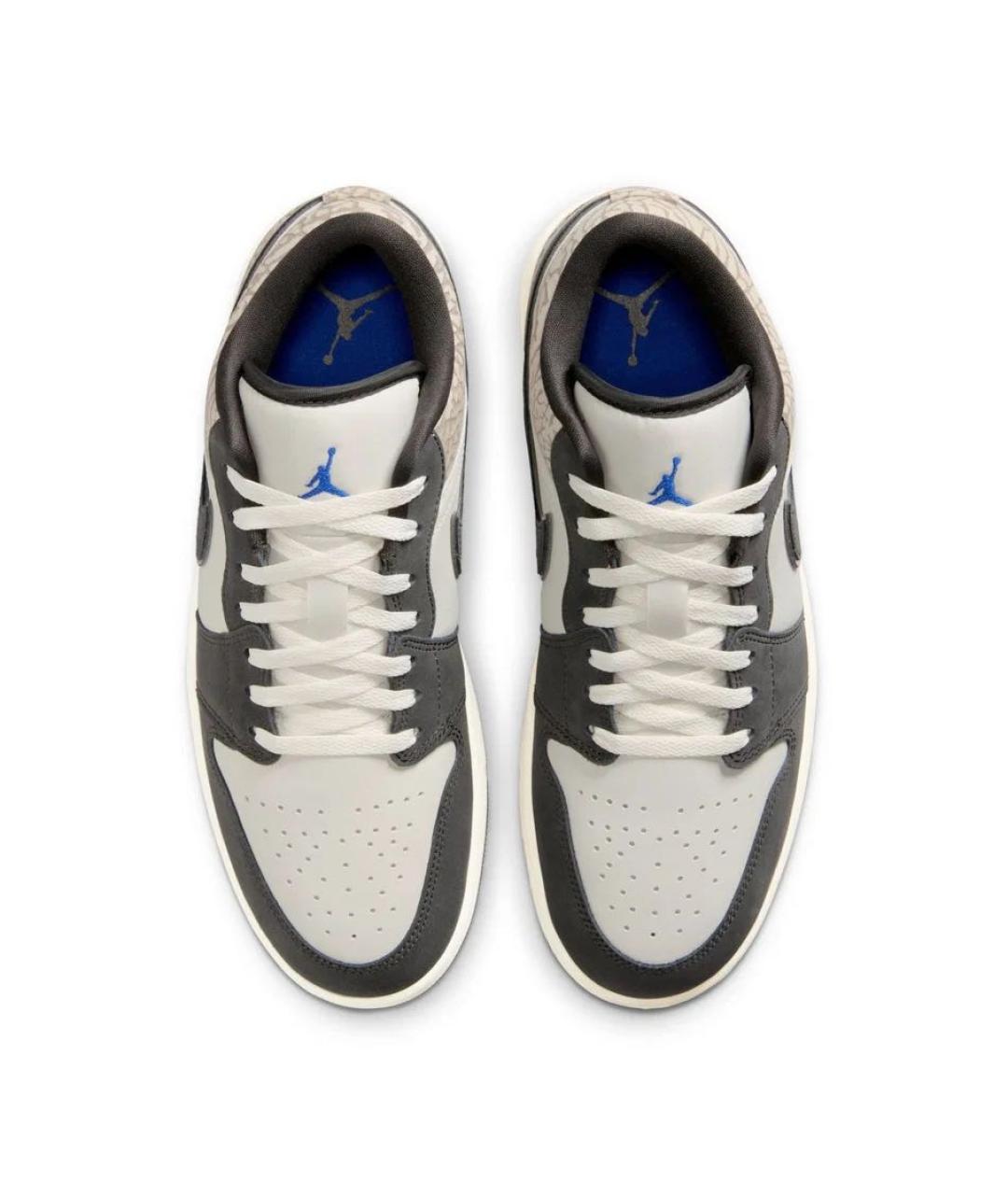 JORDAN Антрацитовые кожаные низкие кроссовки / кеды, фото 3