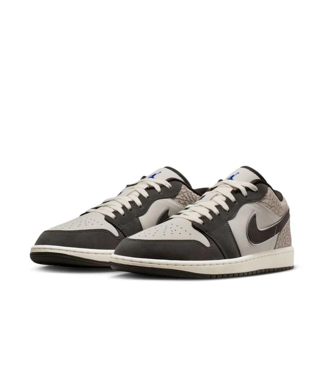 JORDAN Антрацитовые кожаные низкие кроссовки / кеды, фото 2