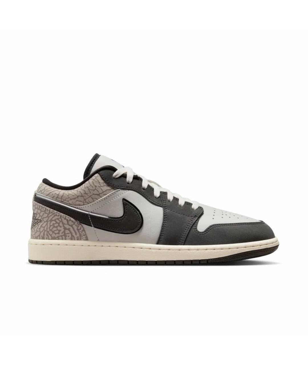 JORDAN Антрацитовые кожаные низкие кроссовки / кеды, фото 6