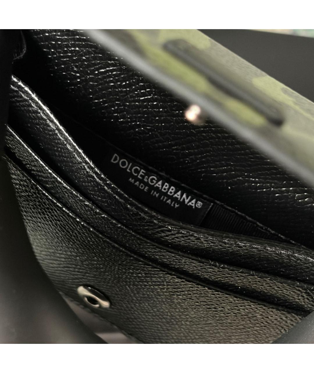 DOLCE&GABBANA Зеленый кожаный кардхолдер, фото 7