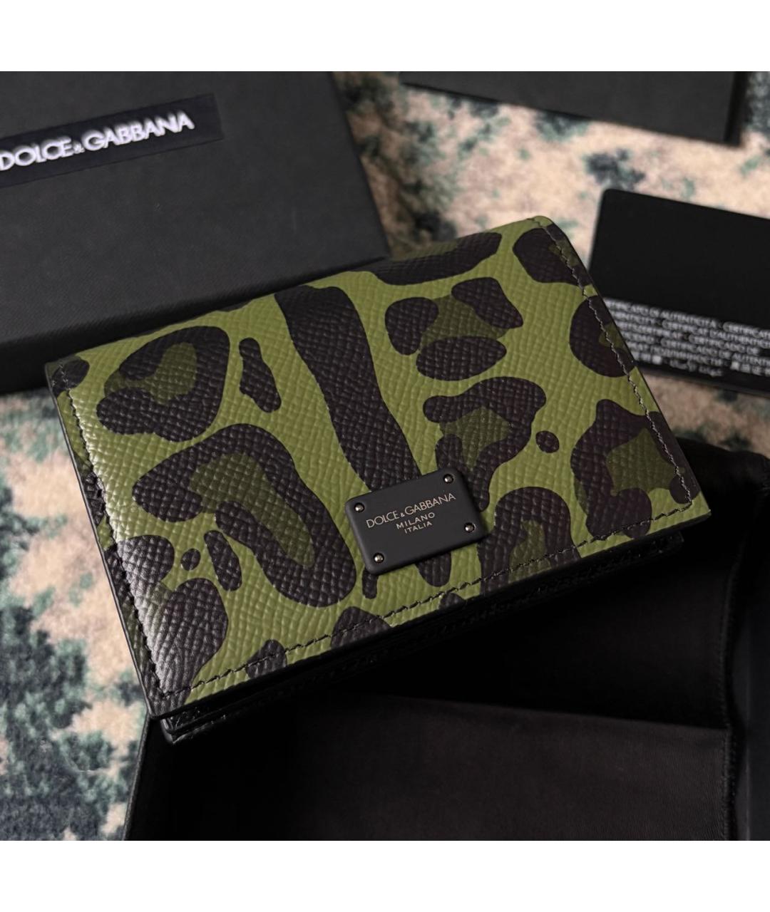 DOLCE&GABBANA Зеленый кожаный кардхолдер, фото 8