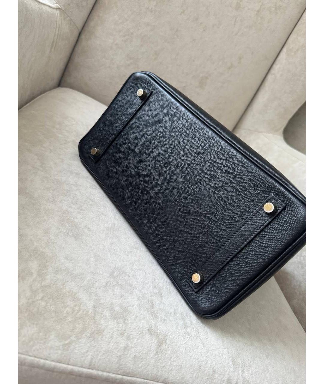 HERMES Черная кожаная сумка с короткими ручками, фото 7
