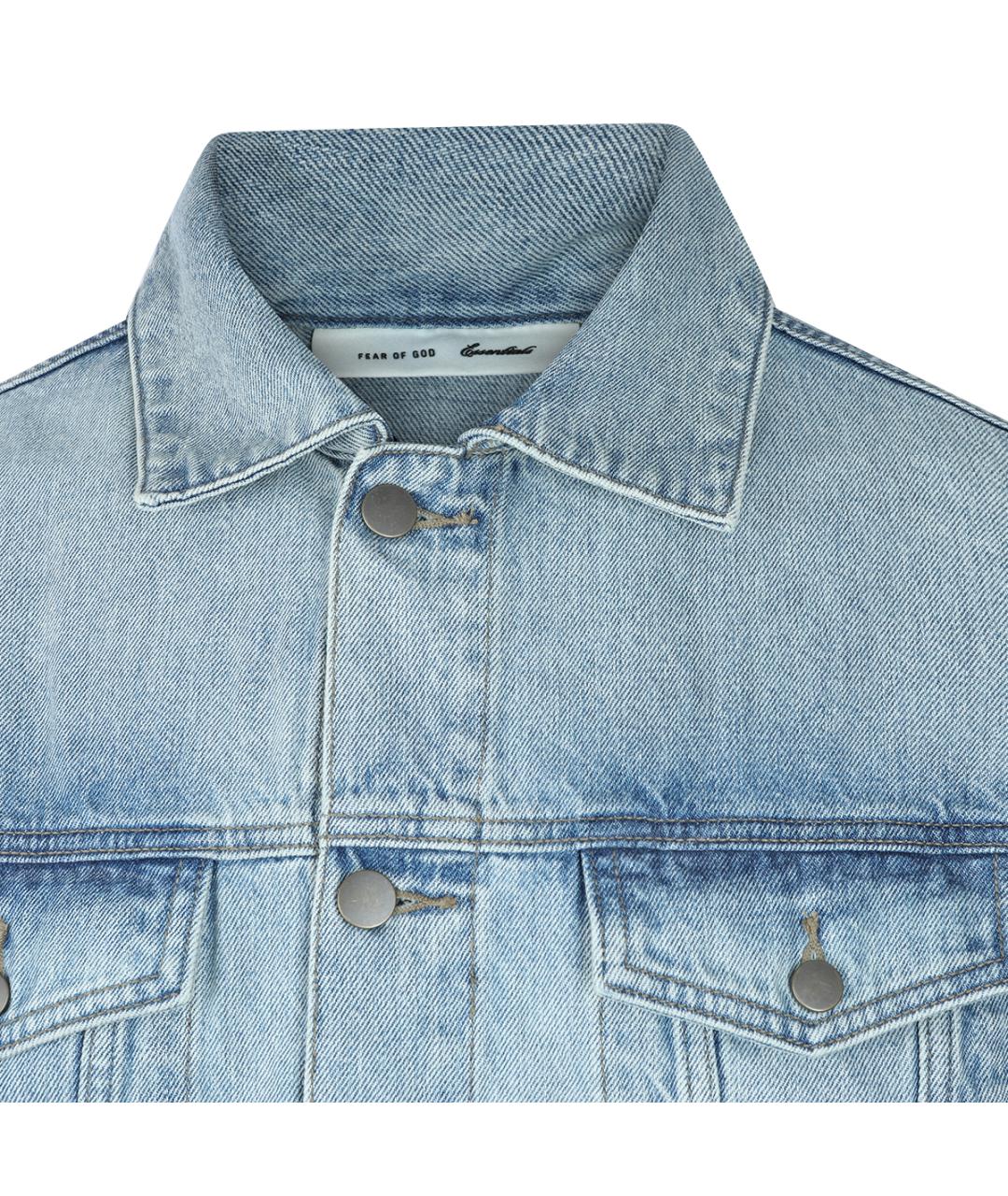 FEAR OF GOD ESSENTIALS Голубая хлопковая куртка, фото 3