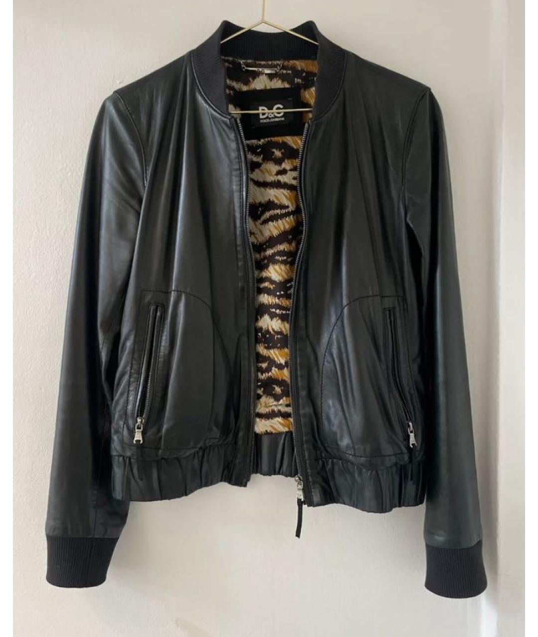 DOLCE&GABBANA Черная кожаная куртка, фото 3