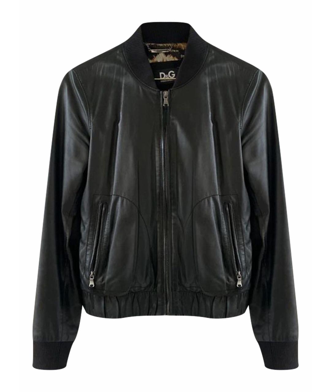 DOLCE&GABBANA Черная кожаная куртка, фото 1