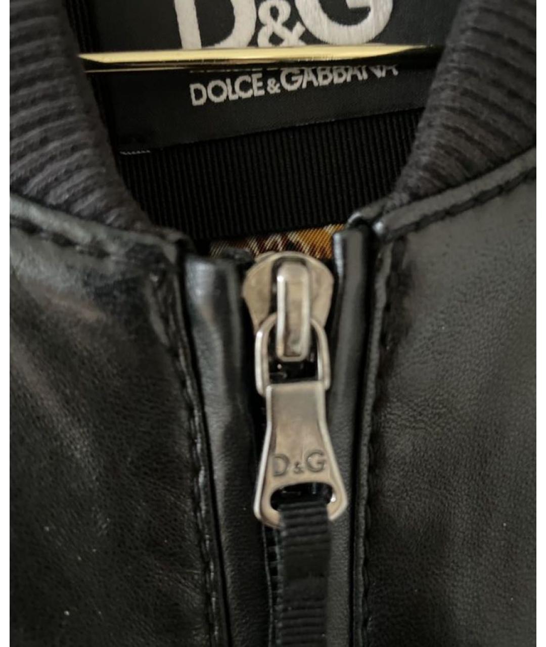 DOLCE&GABBANA Черная кожаная куртка, фото 5