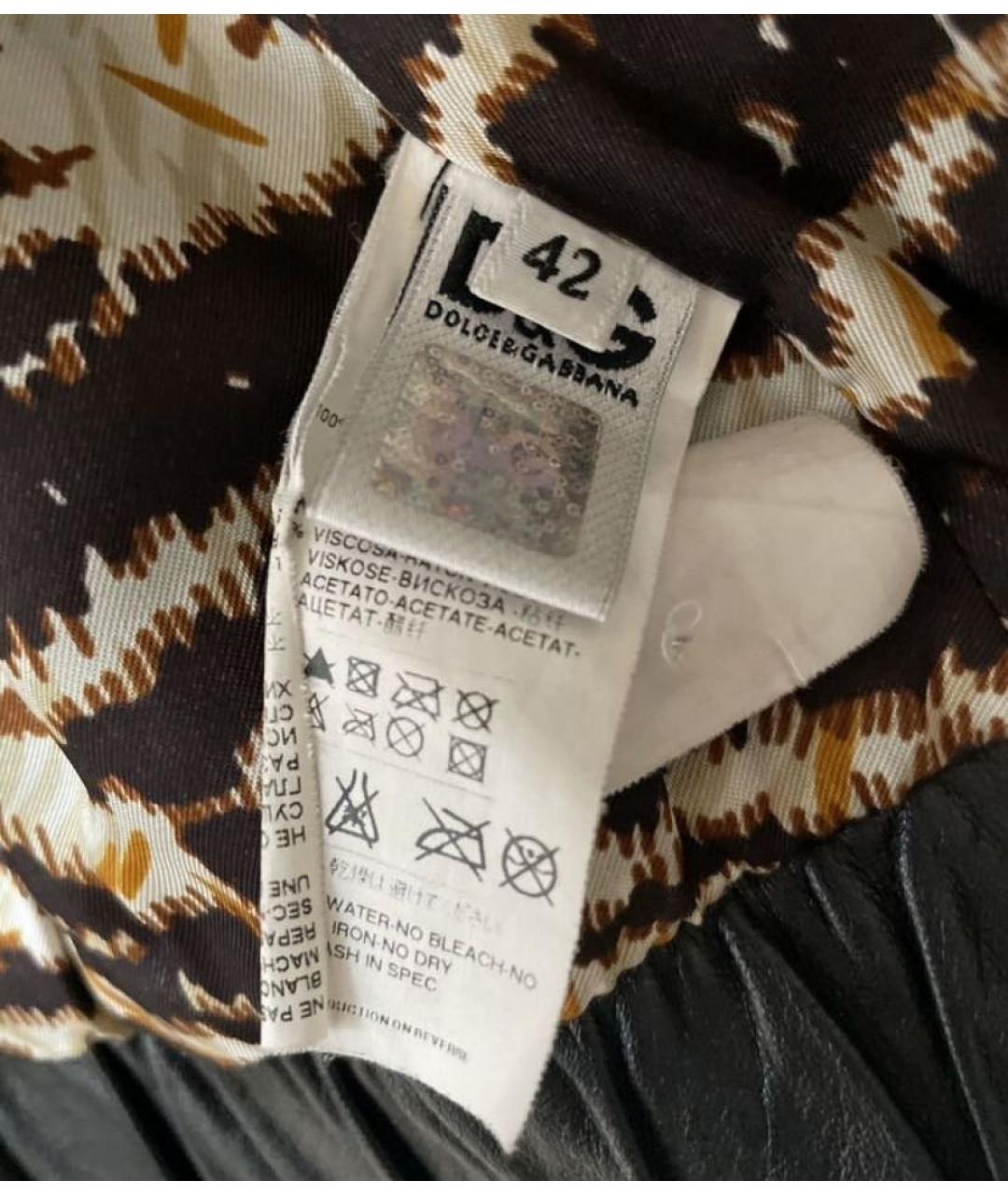 DOLCE&GABBANA Черная кожаная куртка, фото 6