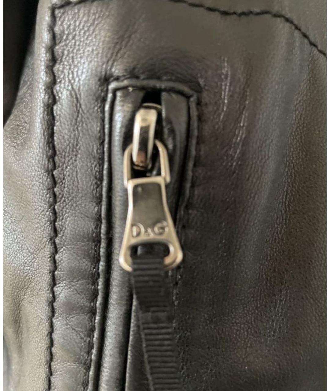 DOLCE&GABBANA Черная кожаная куртка, фото 4