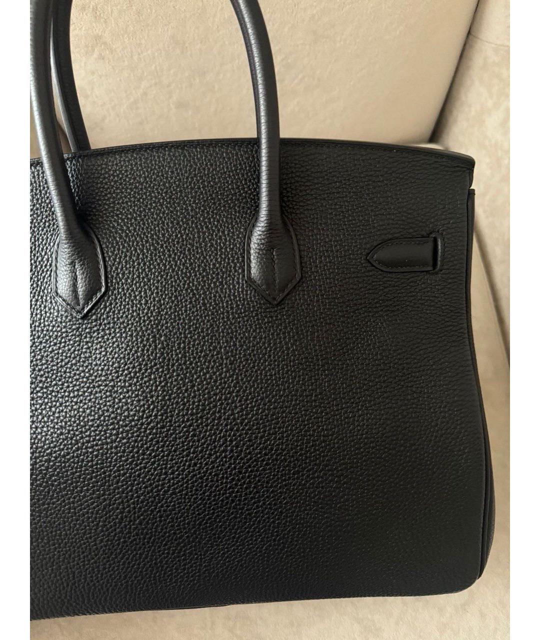 HERMES Черная кожаная сумка с короткими ручками, фото 8