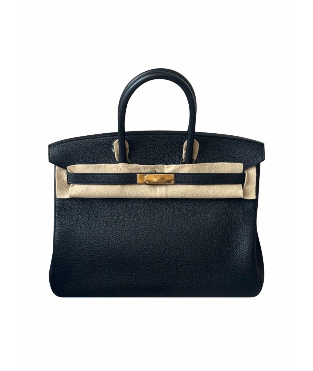 HERMES Черная кожаная сумка с короткими ручками, фото 9