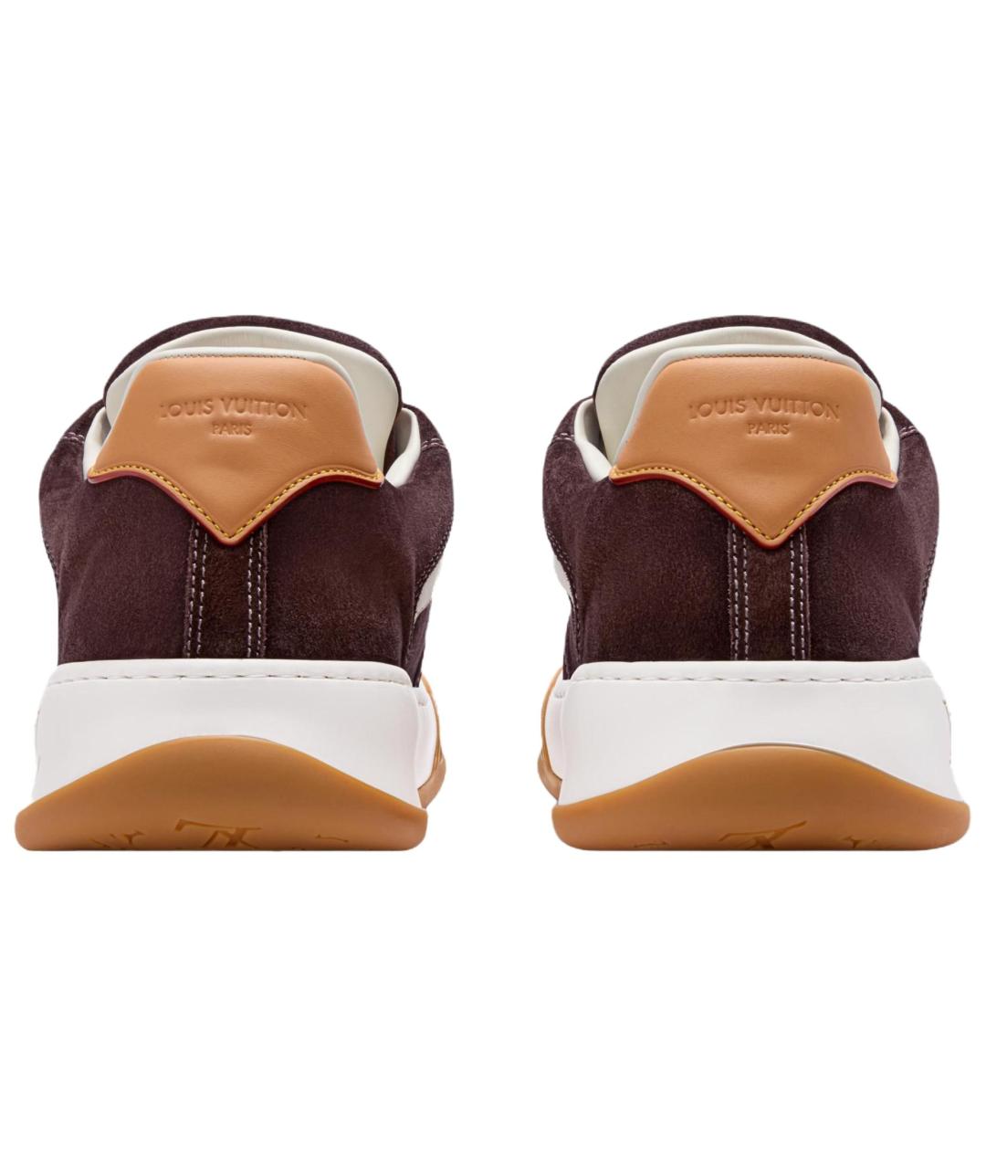 LOUIS VUITTON Коричневые кожаные кроссовки, фото 5