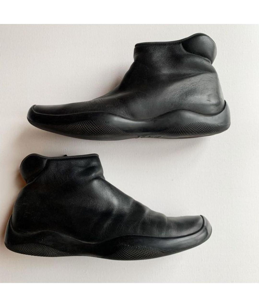 PRADA Черные кожаные ботинки, фото 5