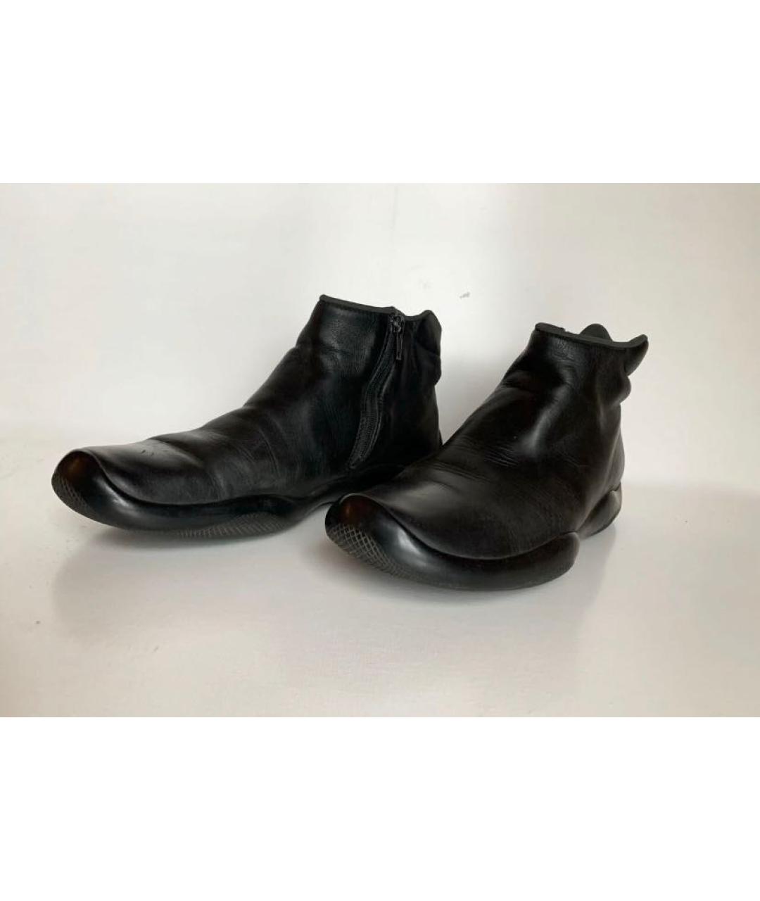PRADA Черные кожаные ботинки, фото 4