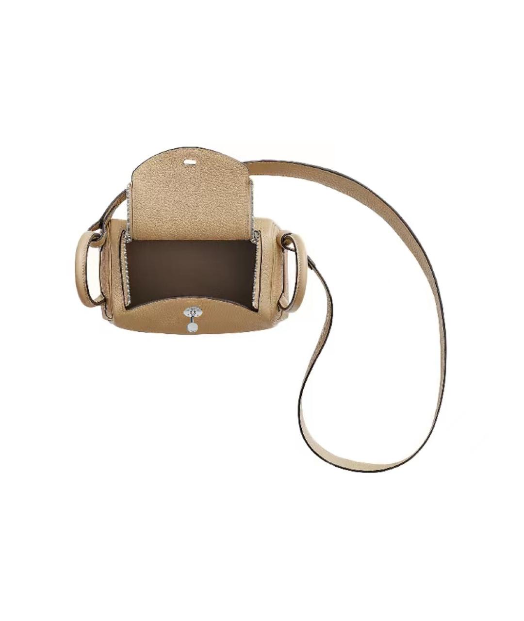 HERMES Бежевая кожаная сумка через плечо, фото 3