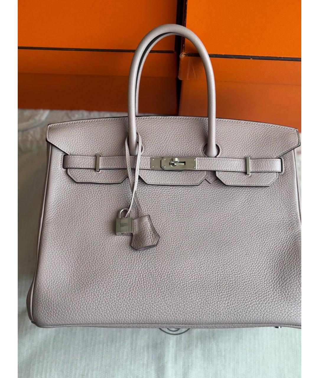 HERMES Розовая кожаная сумка с короткими ручками, фото 2