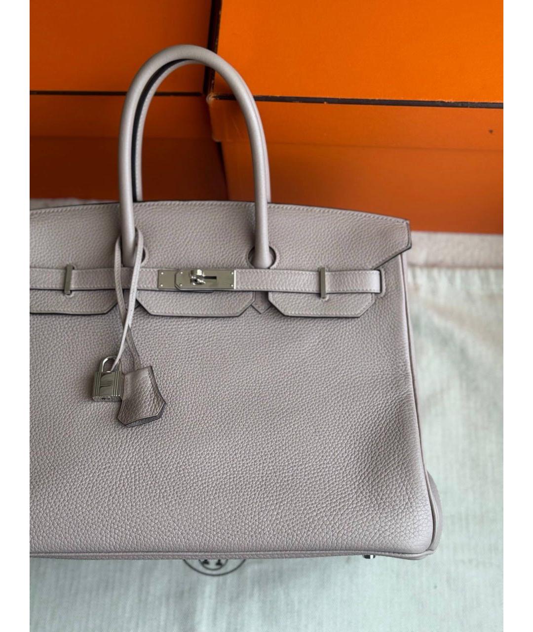 HERMES Розовая кожаная сумка с короткими ручками, фото 6