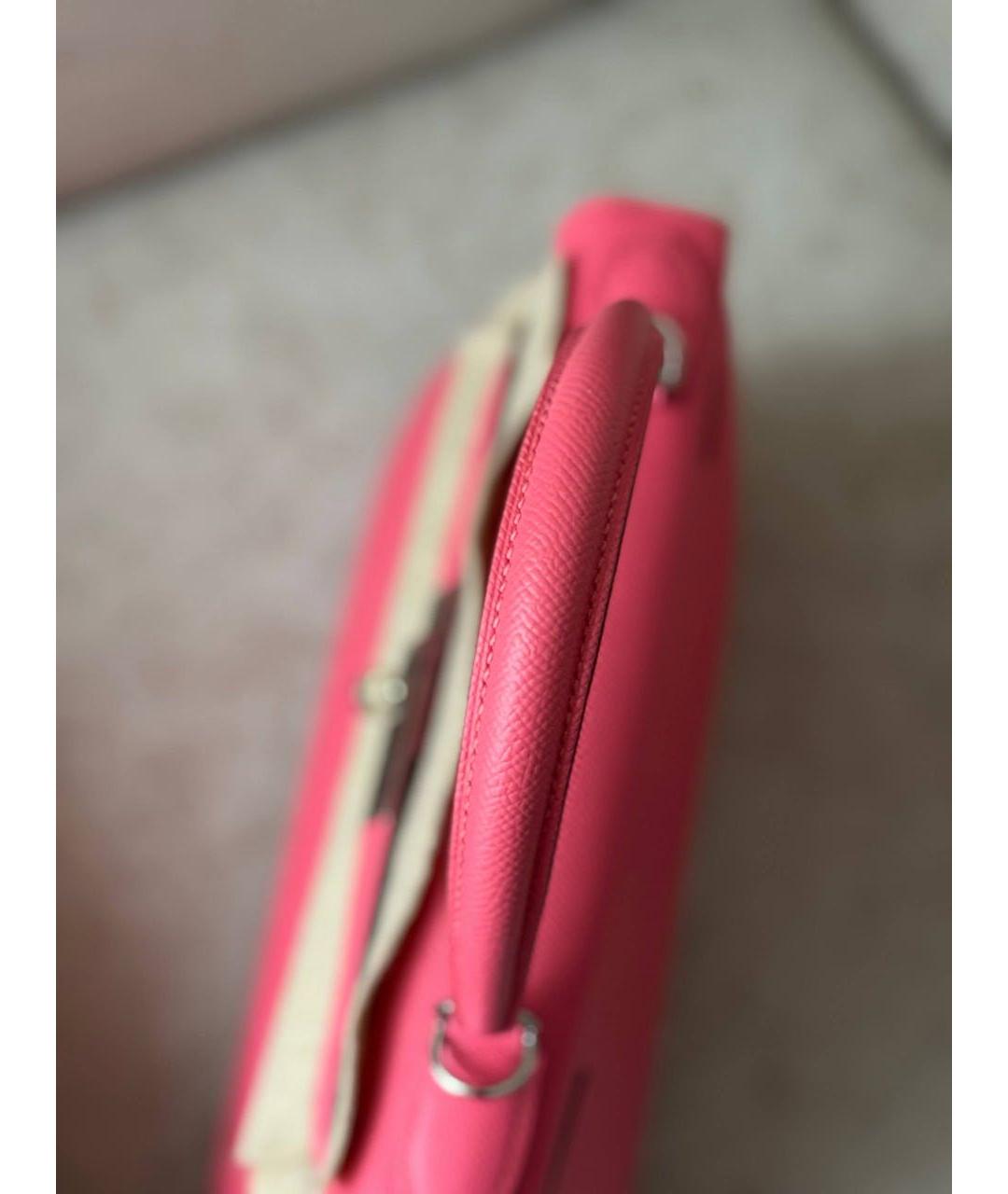 HERMES Розовая кожаная сумка через плечо, фото 4
