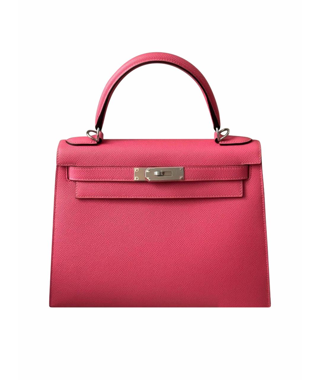 HERMES Розовая кожаная сумка через плечо, фото 1